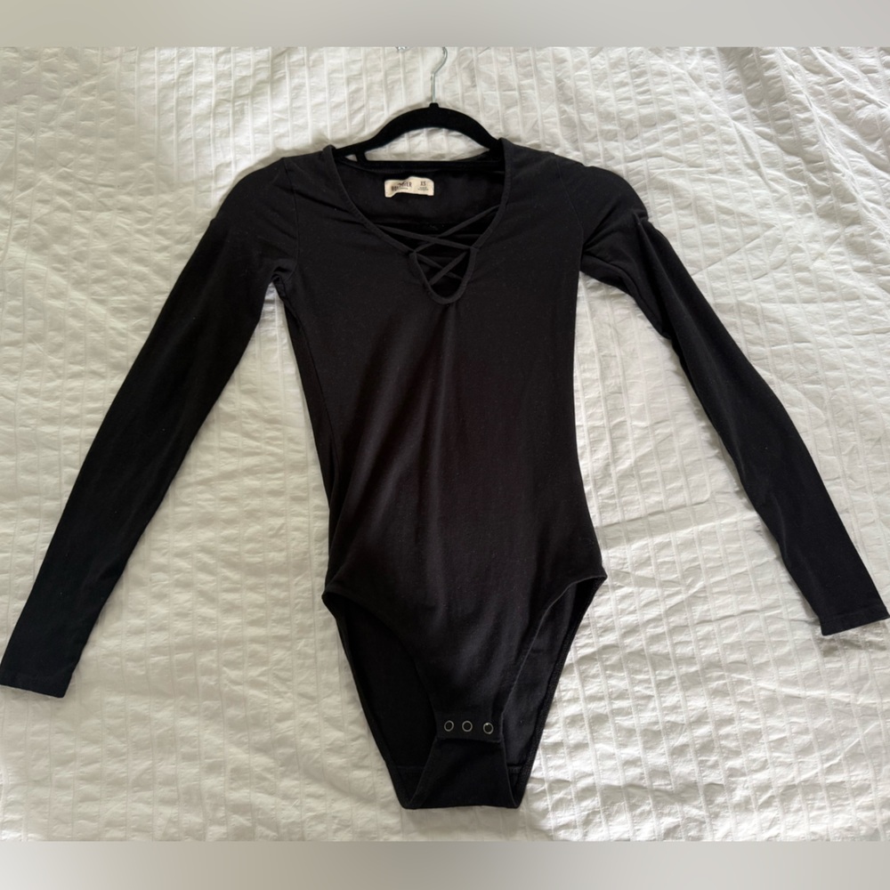 Hollister Black Long Sleeve Bodysuit